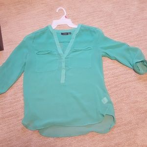 Silk teal tunic top
